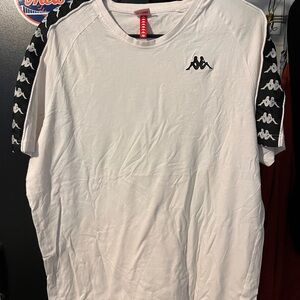 Kappa White and Black Short Sleeve Tee with Iconic Banda